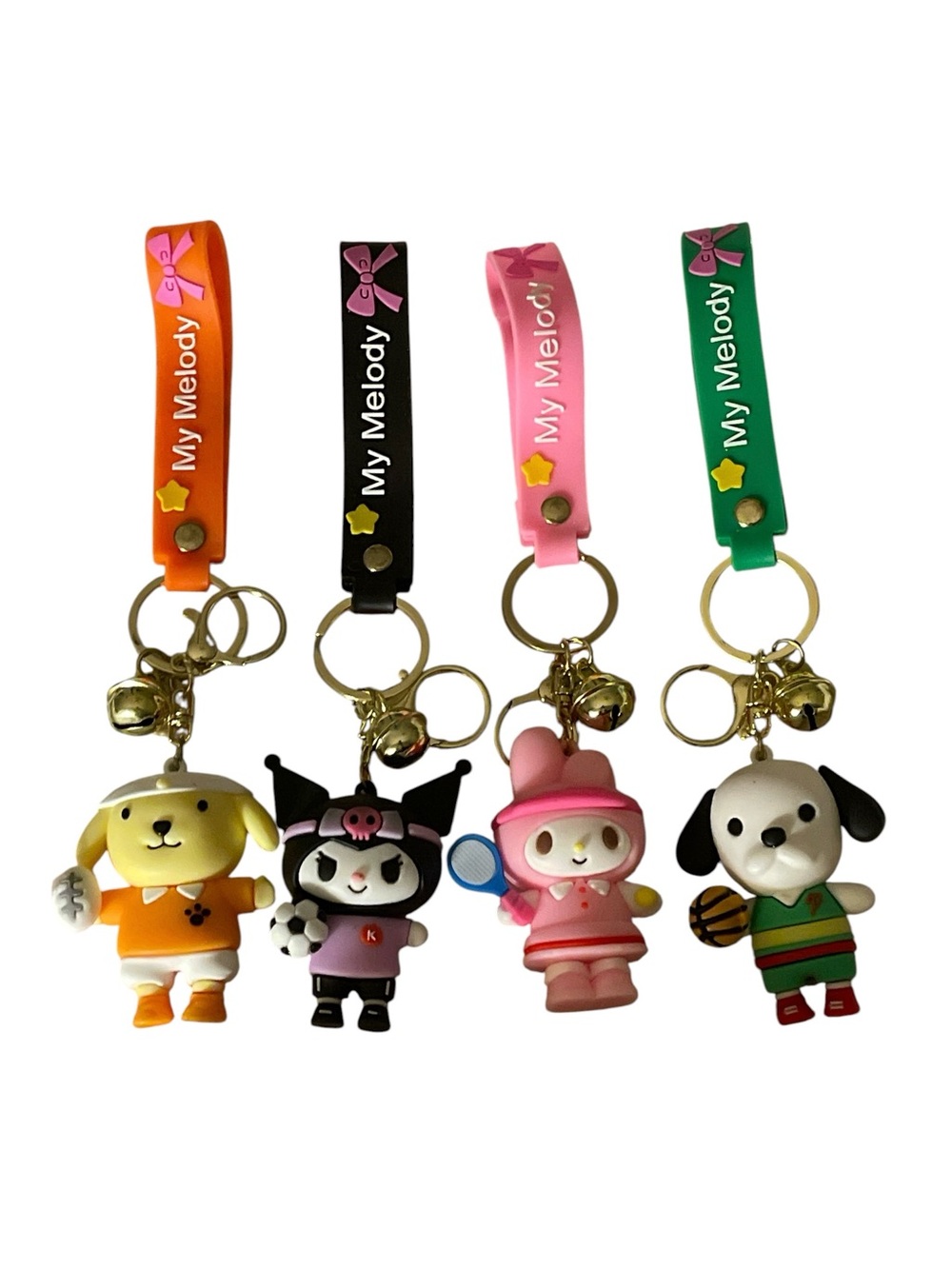 SET OF 4 CUTE KAWAII KEYCHAINS BAG CHARMS